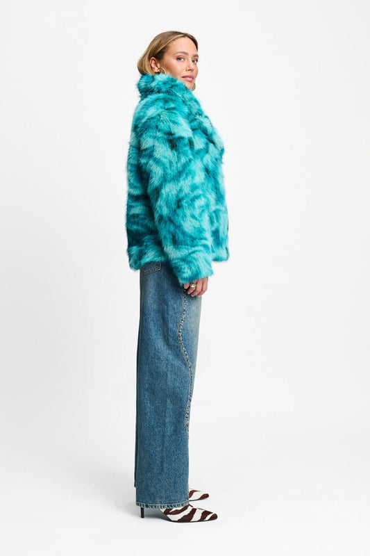 POM Amsterdam Coats JAS - Cleo Teal Green Animal