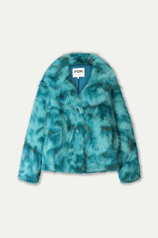POM Amsterdam Coats JAS - Cleo Teal Green Animal
