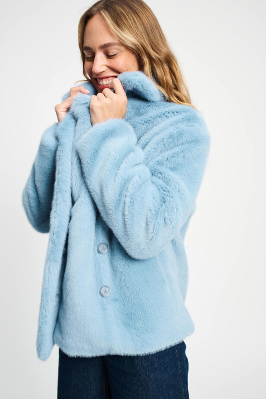 POM Amsterdam Coats JAS - Fur Misty Blue