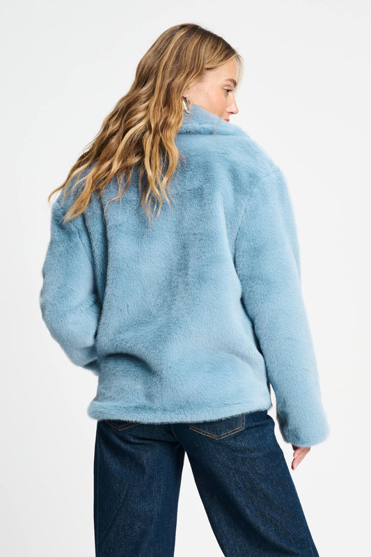POM Amsterdam Coats JAS - Fur Misty Blue