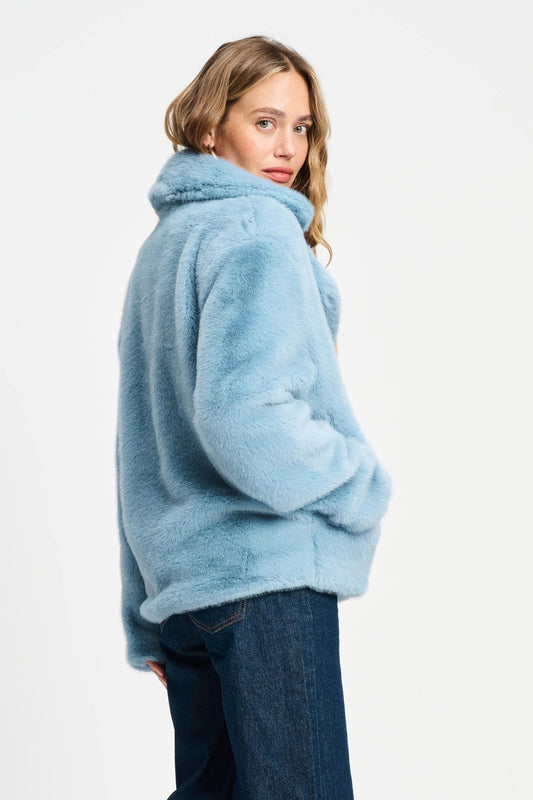 POM Amsterdam Coats JAS - Fur Misty Blue