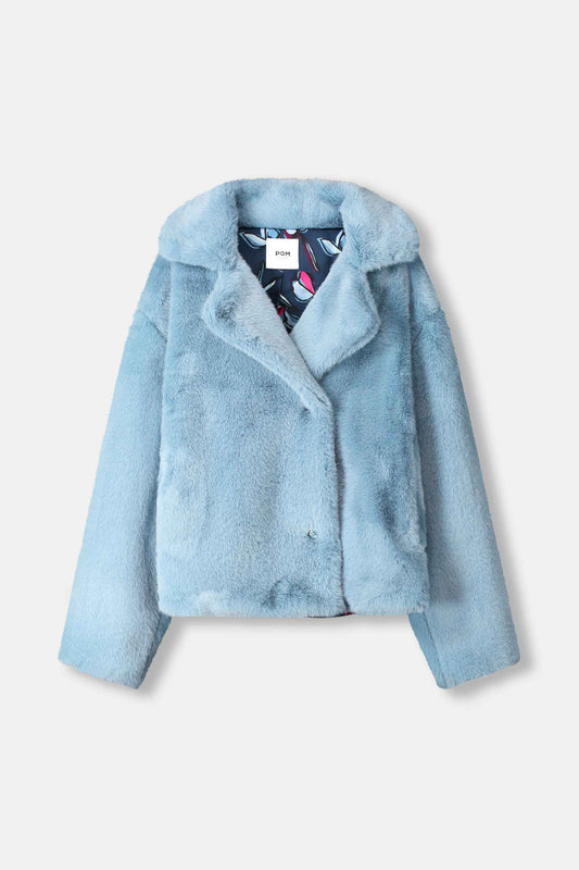 POM Amsterdam Coats JAS - Fur Misty Blue