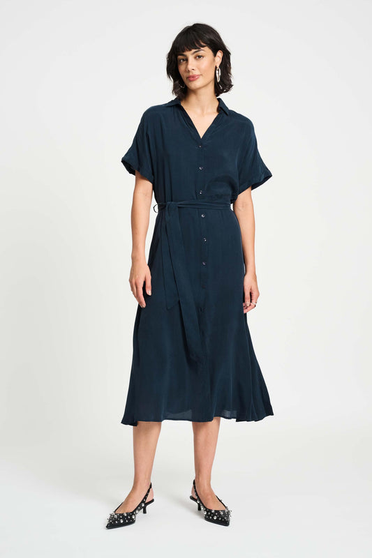 POM Amsterdam Dresses Blue / 34 JURK - Lynn Dark Navy