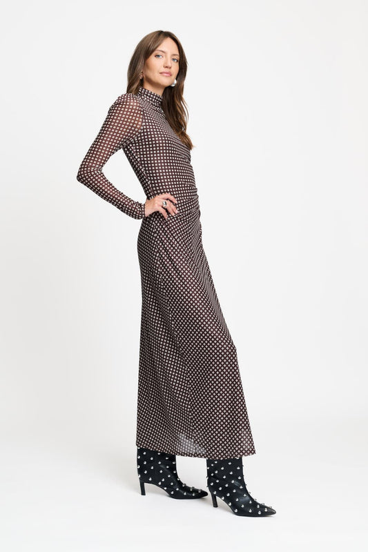 POM Amsterdam Dresses Brown / 34 JURK - Amber Check Brown