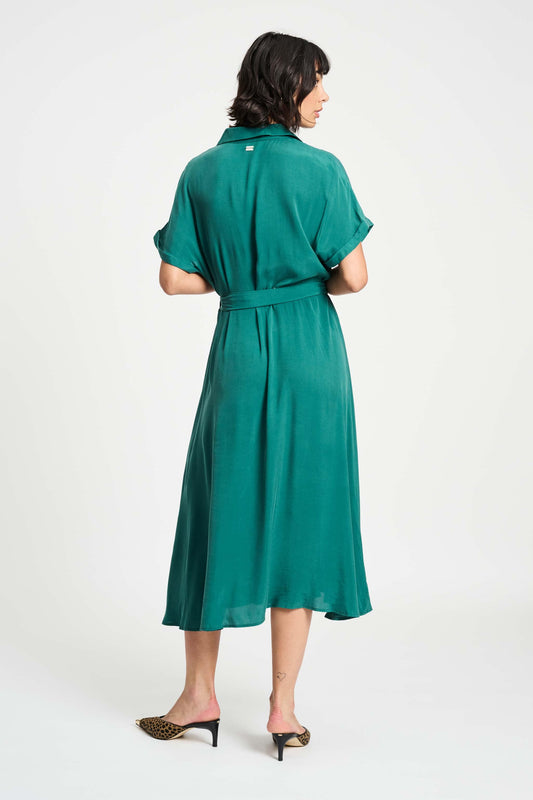 POM Amsterdam Dresses DRESS - Lynn Pacific Green