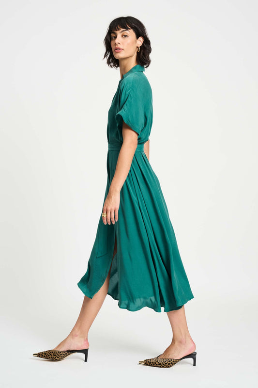 POM Amsterdam Dresses DRESS - Lynn Pacific Green