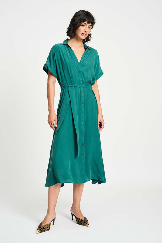 POM Amsterdam Dresses DRESS - Lynn Pacific Green