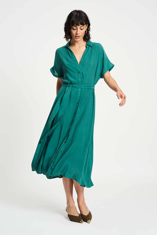POM Amsterdam Dresses DRESS - Lynn Pacific Green