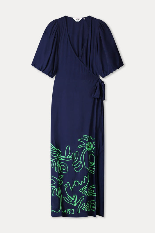 POM Amsterdam Dresses JURK - Beach Vibes Tape Night Blue