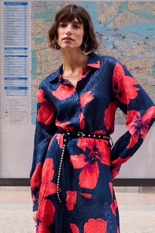 POM Amsterdam Dresses JURK - Cato Bloom Rouge