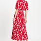 POM Amsterdam Dresses JURK - Crinkle Bubble Bloom Red