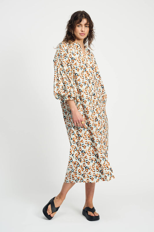 POM Amsterdam Dresses JURK - Poplin Leopard Lush