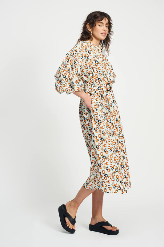 POM Amsterdam Dresses JURK - Poplin Leopard Lush