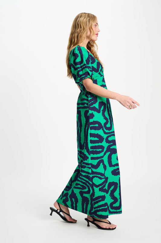 POM Amsterdam Dresses JURK - Poplin Waves Green