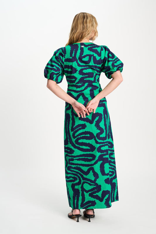 POM Amsterdam Dresses JURK - Poplin Waves Green