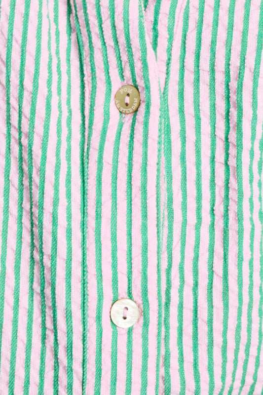 POM Amsterdam Dresses JURK - Seersucker Green Pink