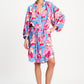 POM Amsterdam Dresses JURK - Urban Flora Stripe Linen