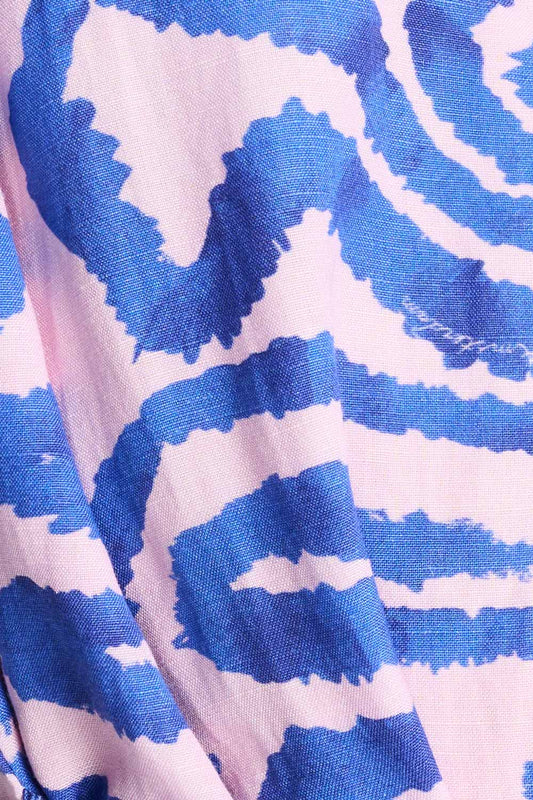 POM Amsterdam Dresses JURK - Waves Pink Linen