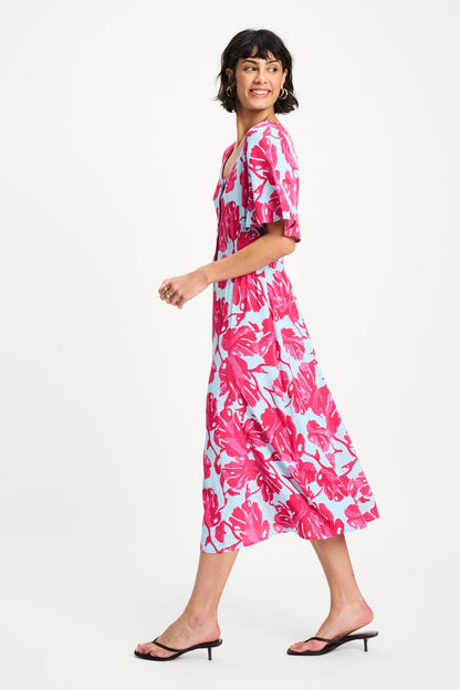 POM Amsterdam Dresses Multi colour / 34 JURK - Urban Flora Blue