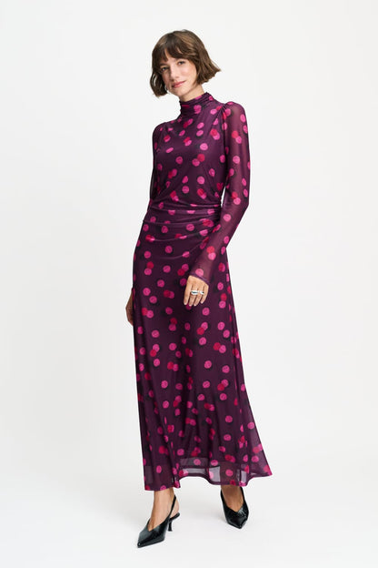 POM Amsterdam Dresses Purple / 34 JURK - Amber Disco Dots