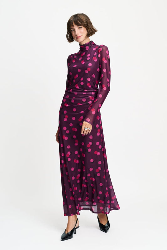 POM Amsterdam Dresses Purple / 34 JURK - Amber Disco Dots