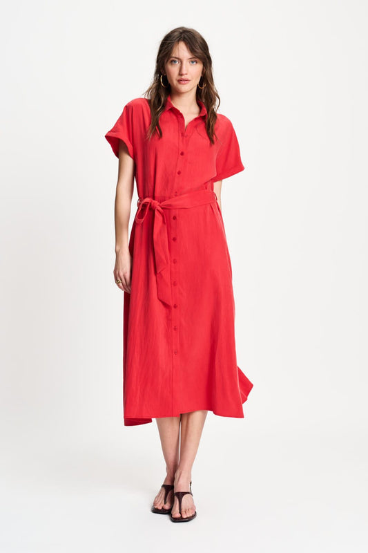 POM Amsterdam Dresses Red / 34 JURK - Luna Bloom Red