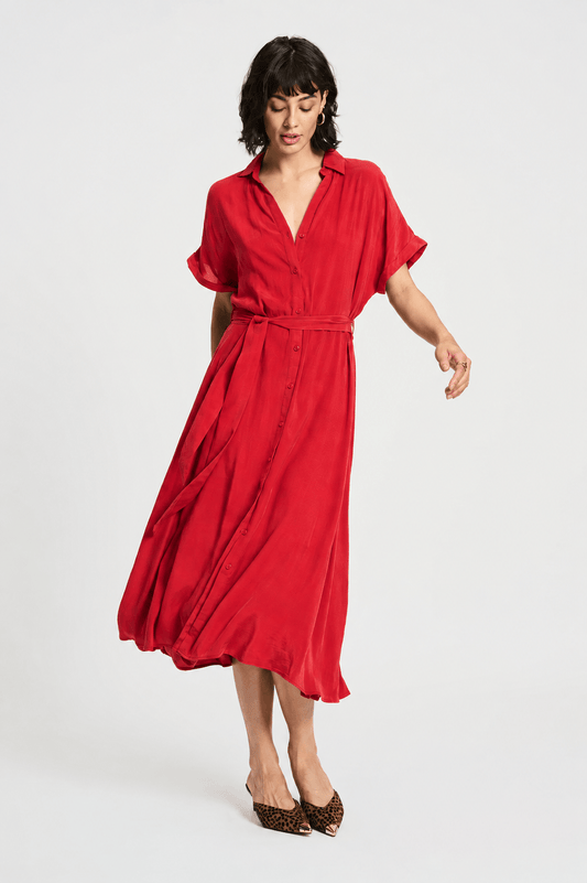 POM Amsterdam Dresses Red / 34 JURK - Luna Bloom Red