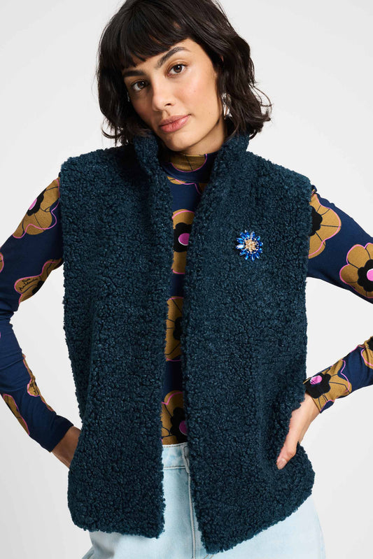 POM Amsterdam Gilets Blue / 34 GILET - Teddy Love Navy
