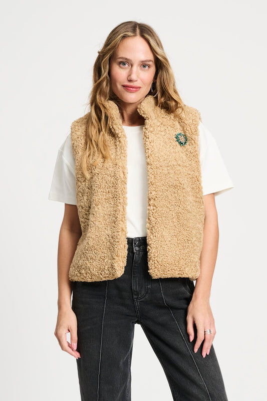 POM Amsterdam Gilets Brown / 34 GILET - Teddy Love Vintage Brown