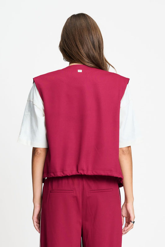 POM Amsterdam Gilets GILET - Gaya Burgundy Red