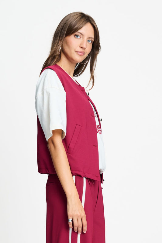 POM Amsterdam Gilets GILET - Gaya Burgundy Red