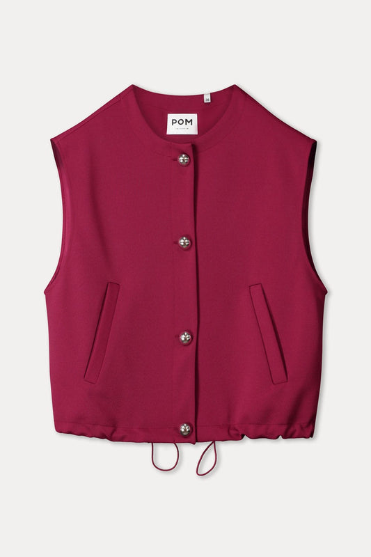 POM Amsterdam Gilets GILET - Gaya Burgundy Red