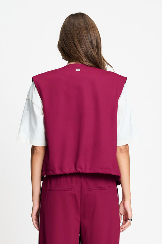 POM Amsterdam Gilets GILET - Gaya Burgundy Red
