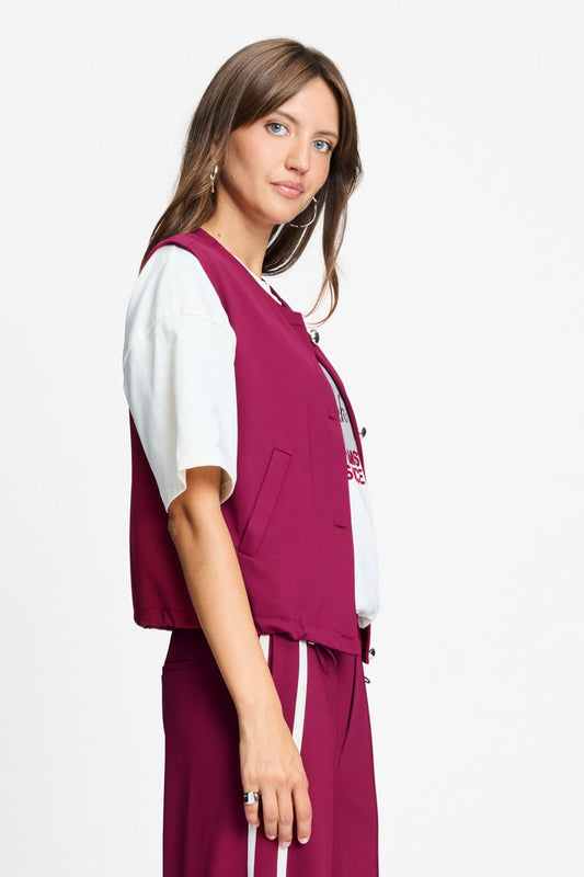 POM Amsterdam Gilets GILET - Gaya Burgundy Red