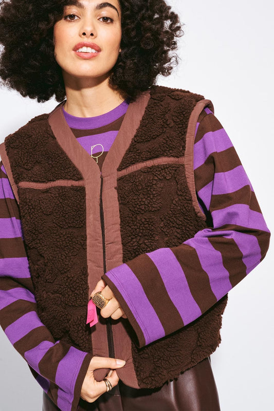 POM Amsterdam Gilets GILET - Gigi Chocolate Brown