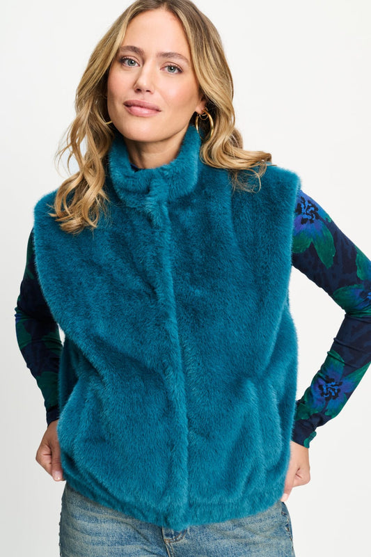 POM Amsterdam Gilets GILET - Ginny Teal Green