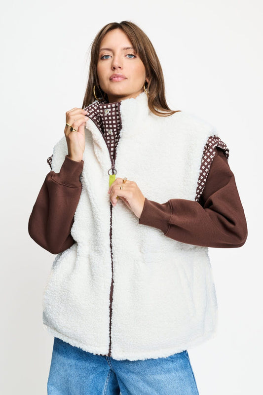 POM Amsterdam Gilets GILET - Glen Brown Check