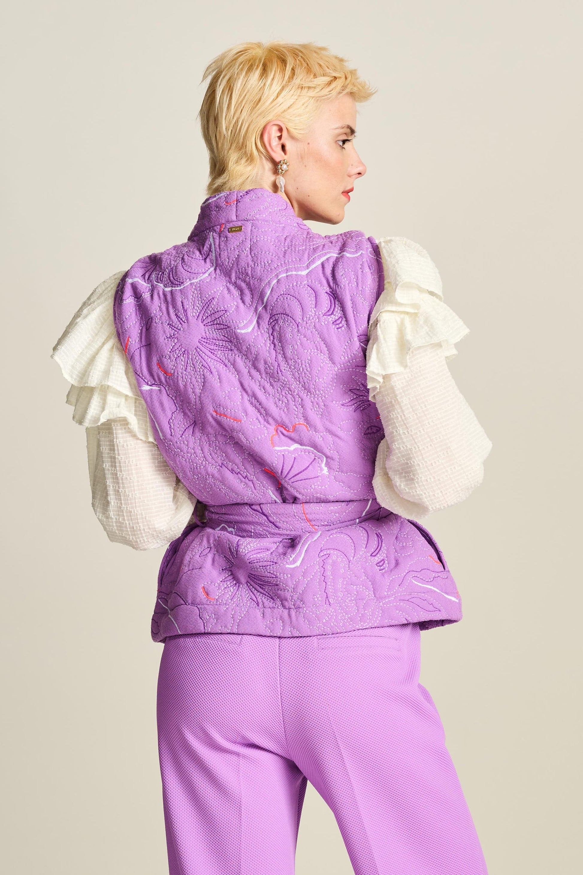 POM Amsterdam Gilets GILET - Quilted Purple