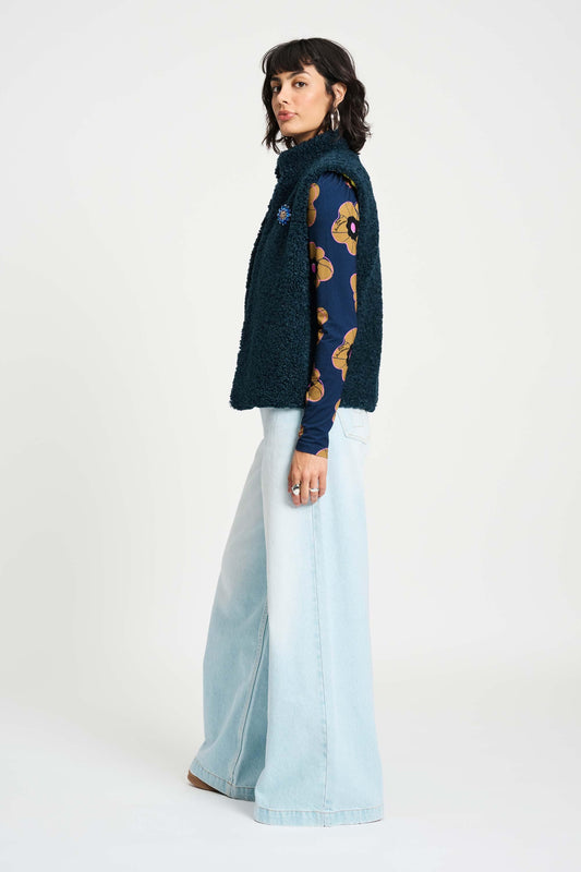 POM Amsterdam Gilets GILET - Teddy Love Navy