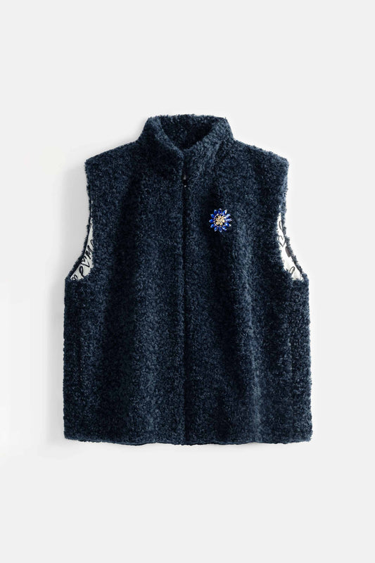 POM Amsterdam Gilets GILET - Teddy Love Navy