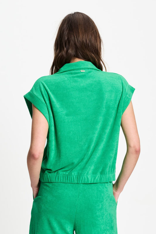 POM Amsterdam Gilets GILET - Terry Palm Green