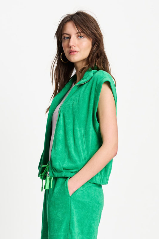 POM Amsterdam Gilets GILET - Terry Palm Green