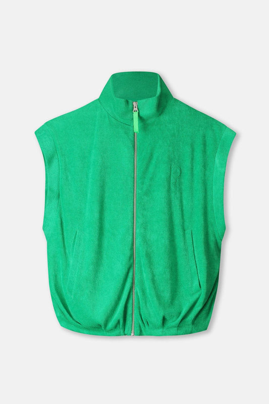 POM Amsterdam Gilets GILET - Terry Palm Green