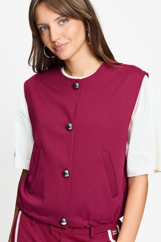 POM Amsterdam Gilets Red / 34 GILET - Gaya Burgundy Red