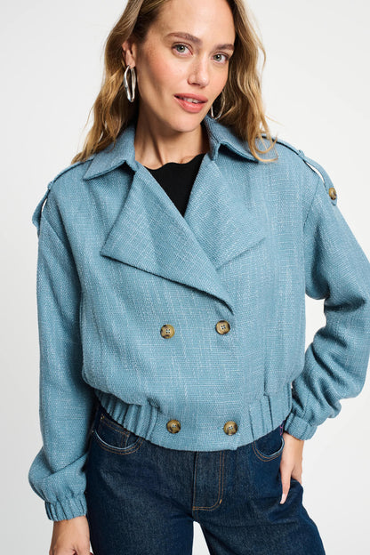 POM Amsterdam Jackets Blue / 34 JAS - Bouclé Dawn Blue