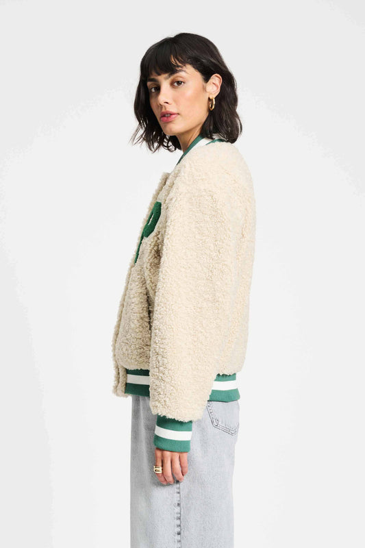 POM Amsterdam Jackets JAS - Teddy Baseball Ecru