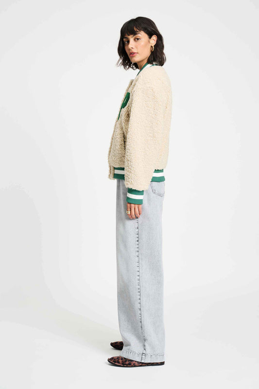 POM Amsterdam Jackets JAS - Teddy Baseball Ecru