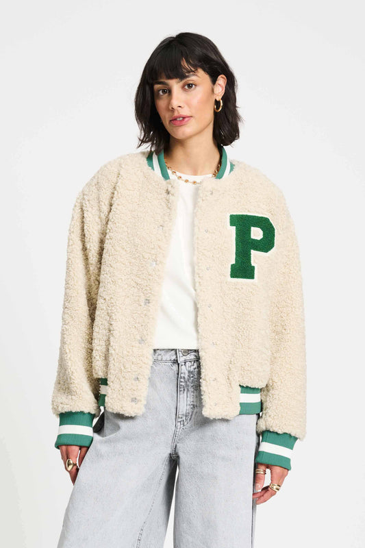 POM Amsterdam Jackets JAS - Teddy Baseball Ecru