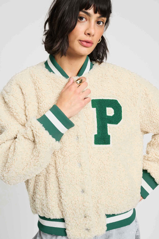 POM Amsterdam Jackets White / 34 JAS - Teddy Baseball Ecru