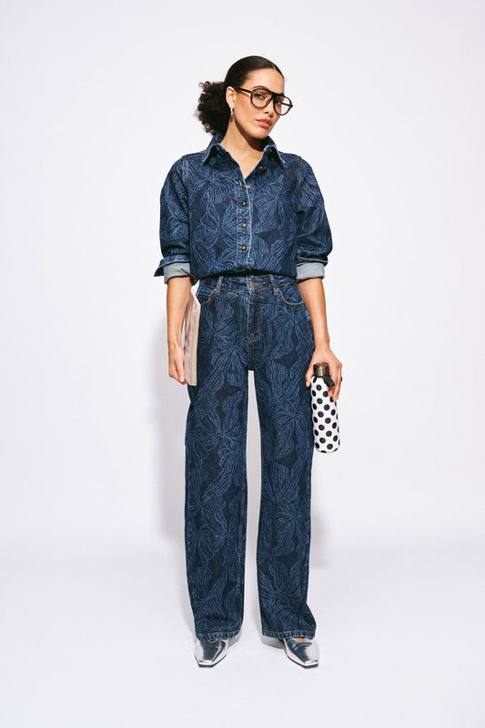 POM Amsterdam Jeans Blue / 34 JEANS - Julia Bows Mid Blue